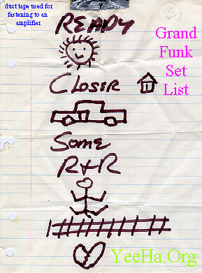Grand Funk's 
Concert Set List