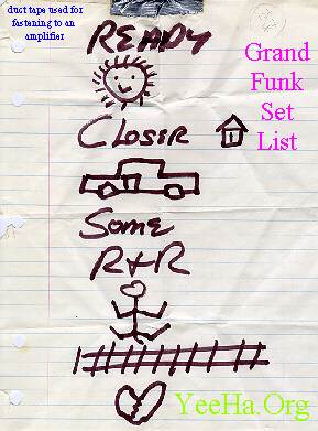 Grand Funk's 
Concert Set List