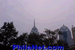 The Philadelphia Skyline as ssSeen from Rittenhouse Square